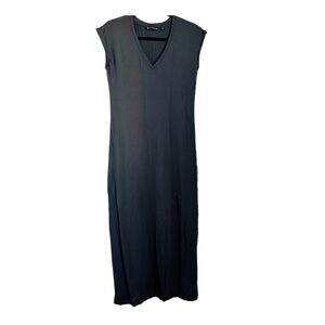 Athleta Sz Small Grey V Neck Dress Split